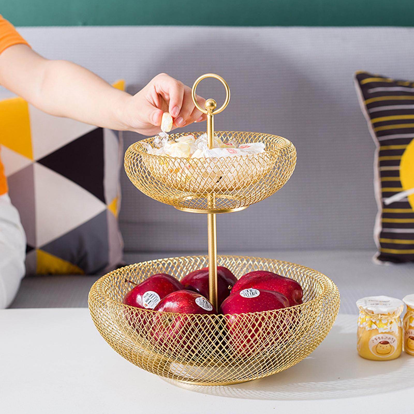 Blesiya 2 Tier Countertop Fruit Basket Vegetable Basket Fruit Holder for Storage