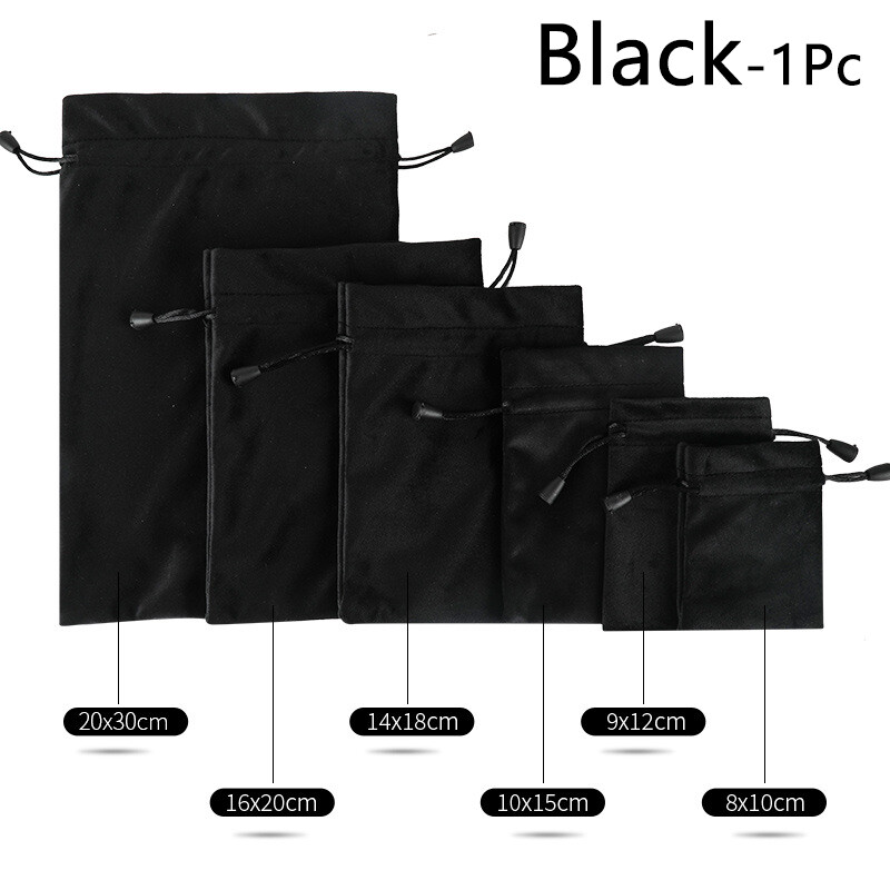 n57h 1PC Storage Bag Velvet Drawstring Bag Jewelry Packaging Solid Color Cosmetic Bag High Quality Multi Size