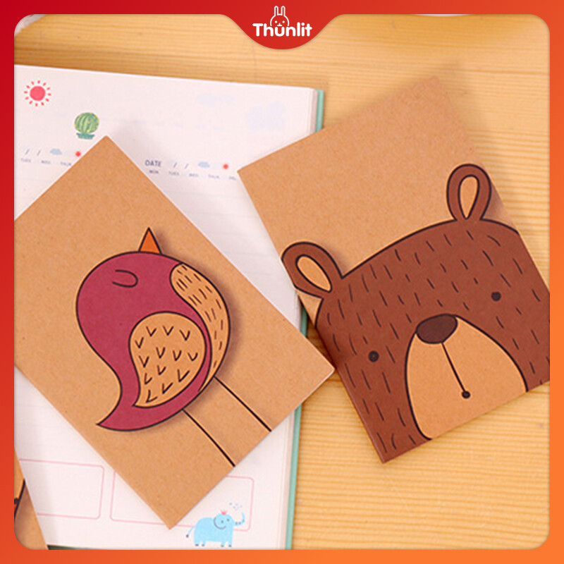 Thunlit túi nhỏ notepad trống Unlined số lượng lớn bán buôn Retro dễ thương Mini giấy kraft máy tính xách tay đồng bằng