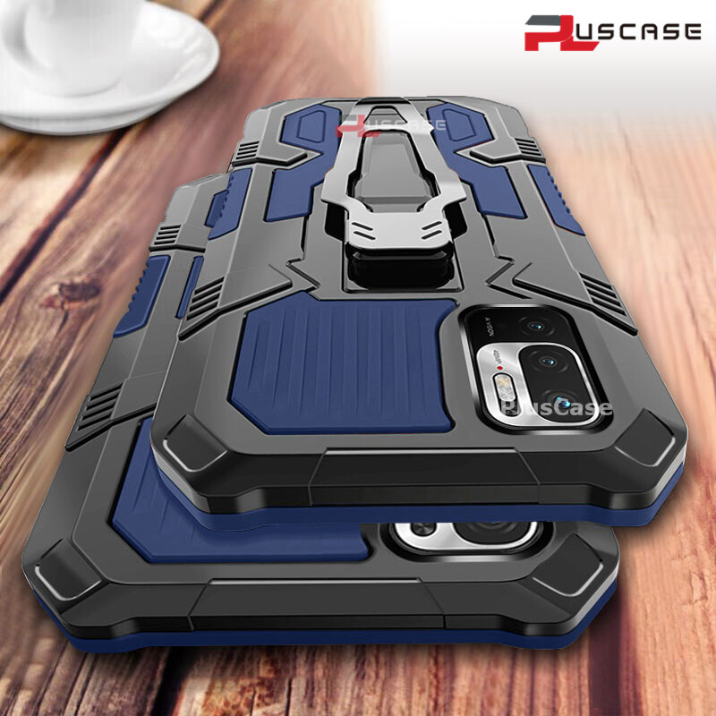 PlusCase for Xiaomi Redmi Note 10 5G Stand Phone Case Belt Clip Military  Grade Protection Shockproof Hard Rugged Back Casing