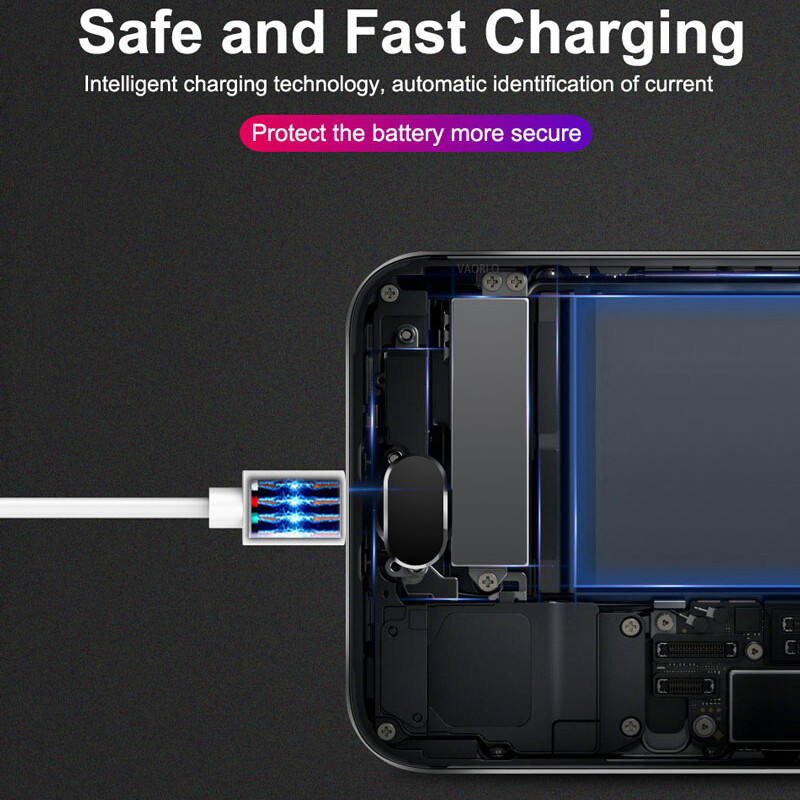 VAORLO 3A USB Micro Charging Cable Flash Charge Data Cable Fast Charging For Android Devices Huawei Xiaomi Oppo Vivo Charger Cable