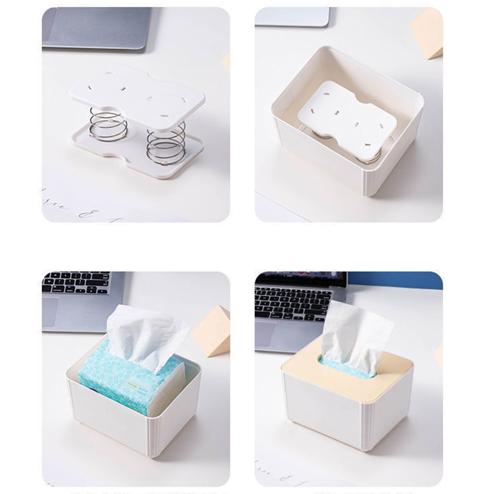 Tissue Box Spring Holder, Tissue Box Spring Support Automatic Lifting Lightweight Strong Load Bearing Capacity for Kitchen
