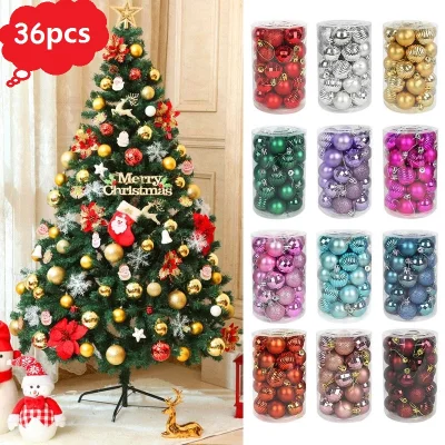 【lightingeverthing】36pcs/set 4CM Christmas Xmas Tree Balls Bauble Hanging Home Party Ornament Decor Christmas Tree Xmas Party Decoration