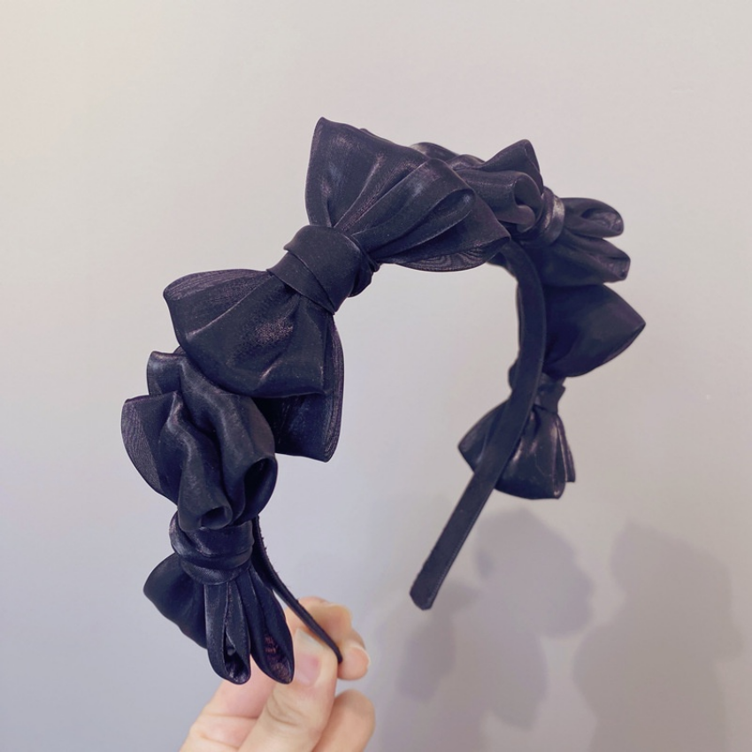 2022 New Korean Style Bow Headband Fashion Ribbon Hair Band Chiffon Bow Head Band Broken Hair Bangs Headbands Hair Accessories for Women