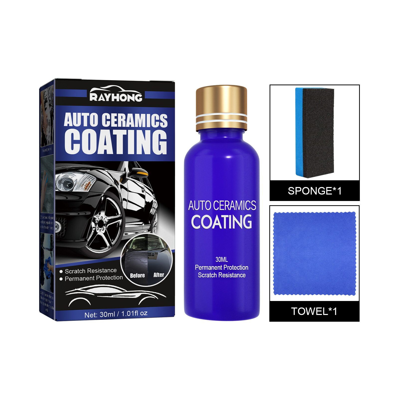 Rayhong Automotive Ceramic Nano Coating Liquid Coatin Nano Hydrophobic Layer Polishing Paint