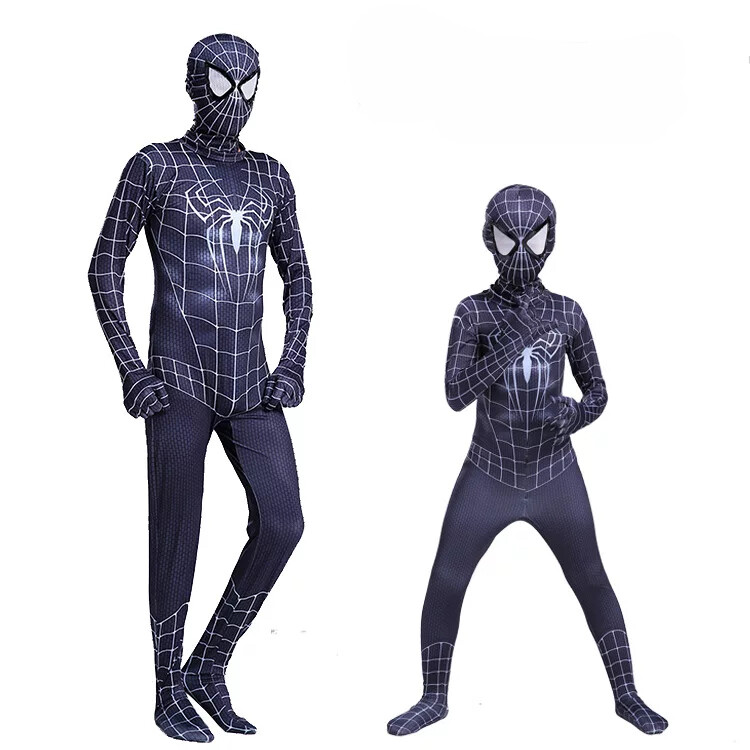 YoFunny house Black Spider Man Costume, Marvel Spider Man Halloween Cosplay Suit 3D Style For Kids/Adult