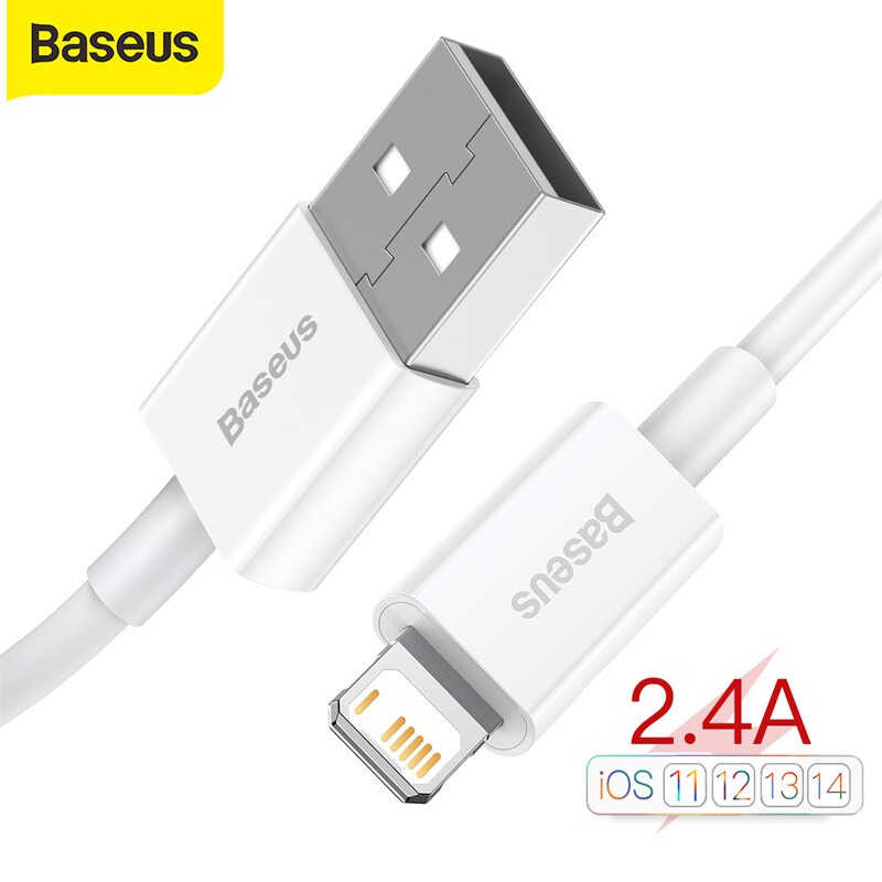 Baseus USB Cáp cho iPhone 14 13 12 11 Pro Max XS x 8 cộng với cáp 2.4A Cáp Sạc Nhanh Cáp cho iPhone sạc iPhone Cáp dữ liệu có đầu USB dòng