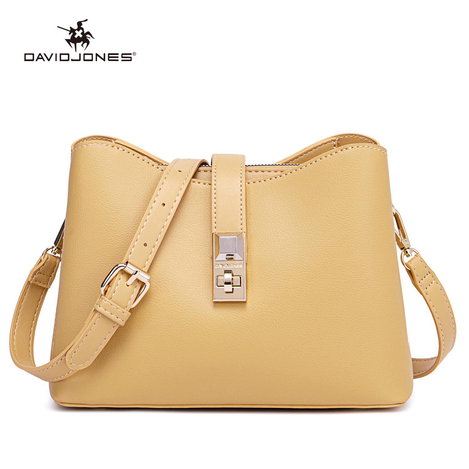 David Jones Paris Women กระเป๋าสะพายผู้หญิง,หนังพียูสะพายข้างขนาดเล็ก