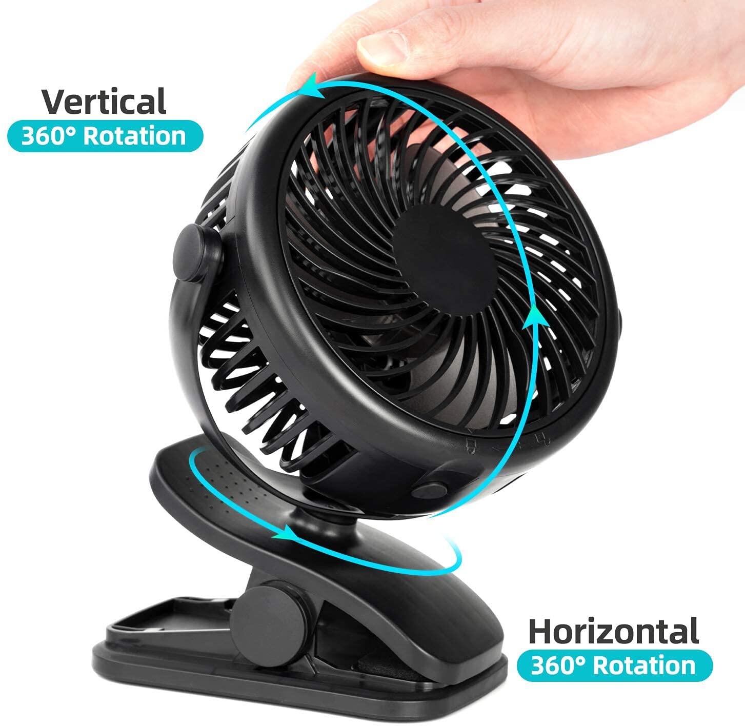 1 Chiếc Quạt Làm Mát Có Thể Sạc Lại Điều Hòa Có Kẹp Với 3 Tốc Độ Quạt Để