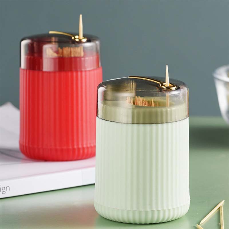 【YIDEA HONGKONG】Toothpick Box Toothpick Dispenser  Automatic Eject Toothpick Jar Holder Household Convenient