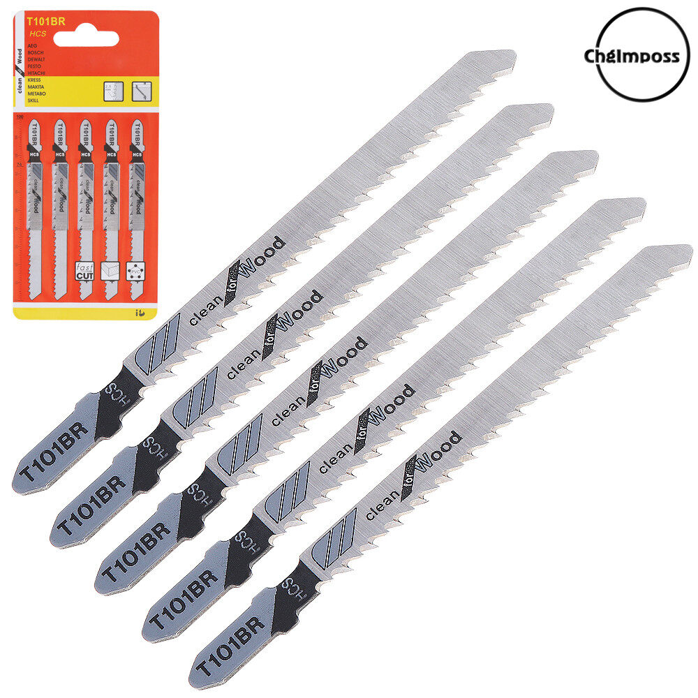ChgImposs 5pcs High Carbon Steel Jigsaw Blades Fast Cutting Saw Blade for Wood Plate Plastic
