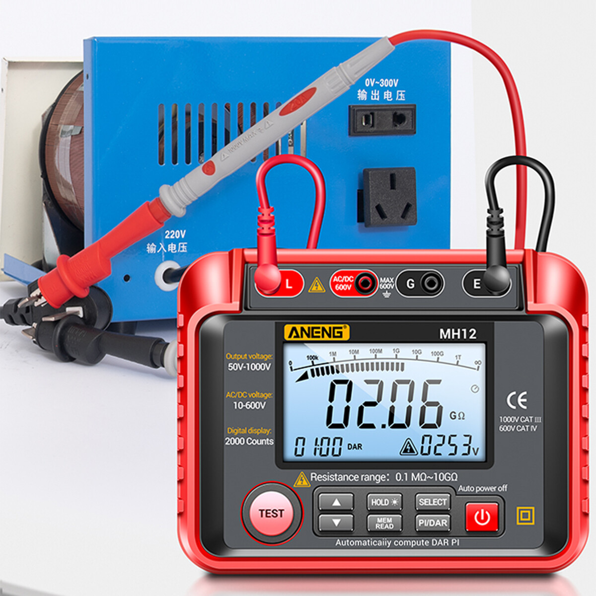 KKmoon ANENG MH12 Insulation Resistance Tester Shaking Table High Precision Megger Digital Insulation Resistance Meter Voltage Meter