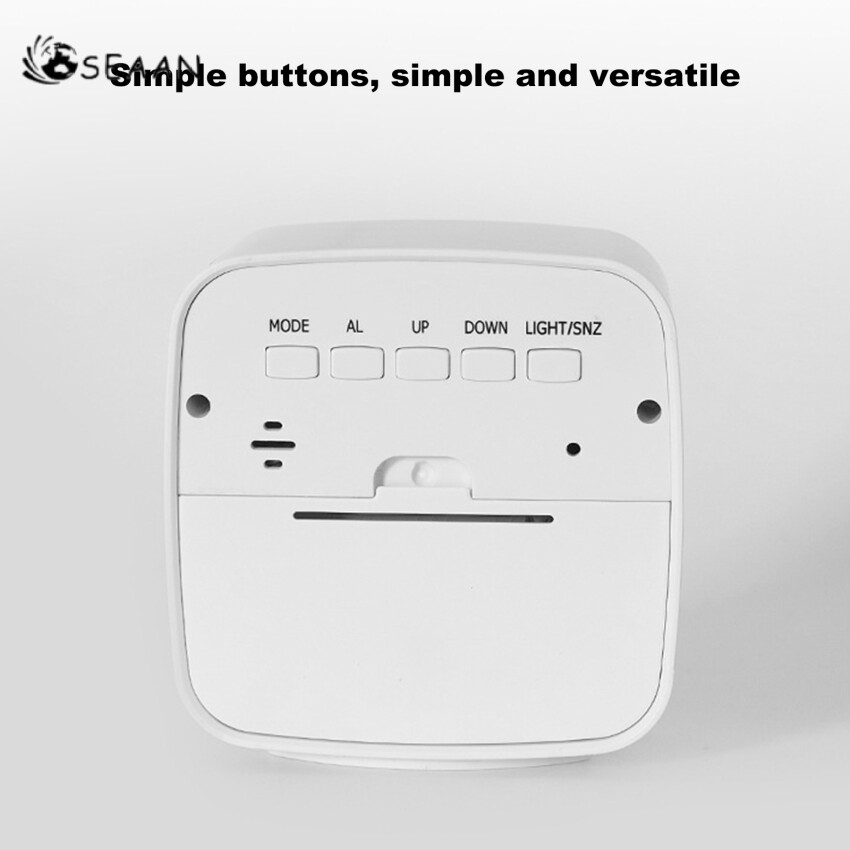 Digital Alarm Clock Temperature Humidity Calendar Week Backlight Desktop Electronic Clock 12/24H Bedside LED Clock