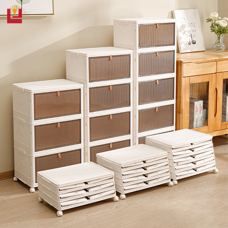 YONUO Simple household can be stacked storage cabinet, multi-layer thickened large-capacity storage, shoe box, transparent seal, dustproof organizing box