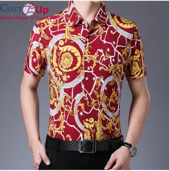 mens slim fit silk shirt