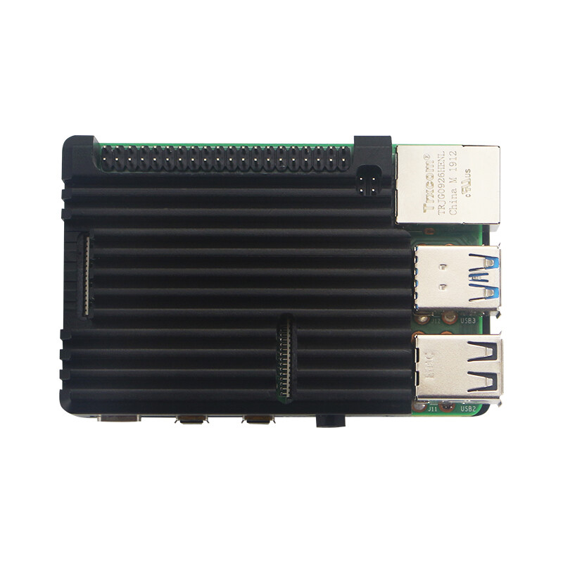 Raspberry Pi 4 Aluminum Alloy Case Ultra-thin CNC Metal Shell Passive Cooling Black Enclosure Box for Raspberry Pi 4 Model B