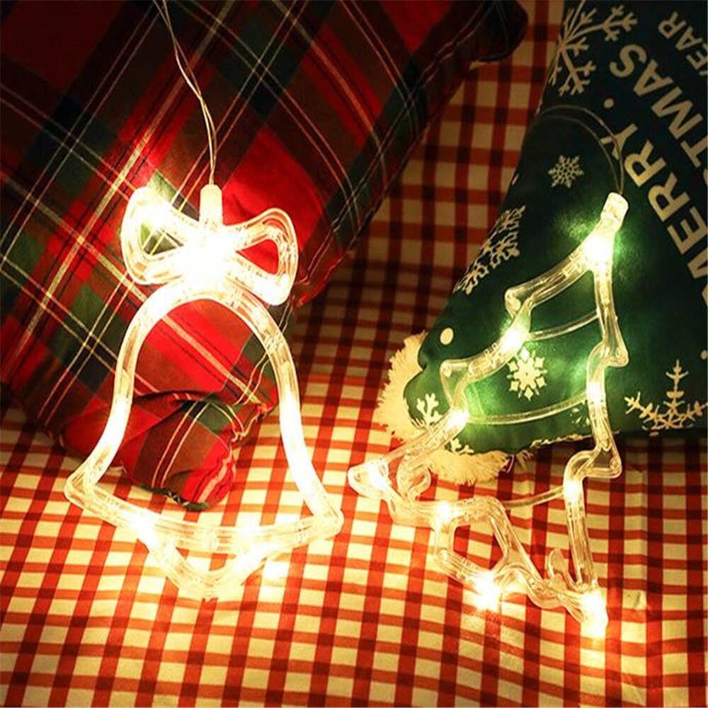 【Lightingeverthing】Christmas Led String Ánh Sáng, Đèn Chùm Cốc Hút Cửa Sổ Chạy Bằng Pin, Đèn Trang Trí Tiệc Giáng Sinh Sáng Tạo Chuỗi Cảnh Đèn Bố Trí