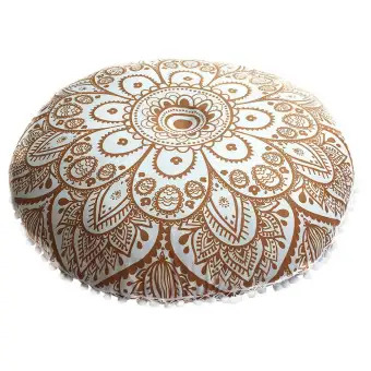 Myositishome Indian Mandala Floor Pillows Round Bohemian Cushion