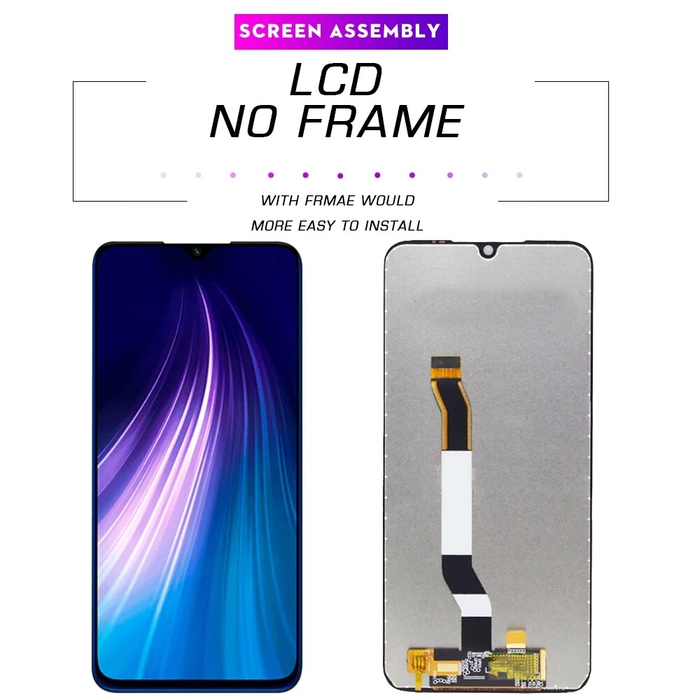 Đối với Xiaomi Redmi Note 8 hiển thị LCD thay thế bộ cụm màn hình cảm ứng đối với Redmi Note 8 LCD m1908c3jh Digitizer