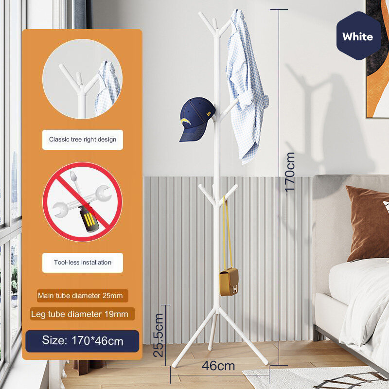 Simple coat rack floor hanger single pole standing clothes rack simple and modern
