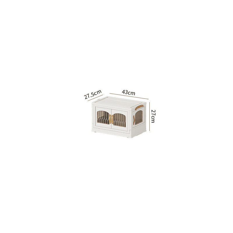 Folding storage cabinet household double open wheeled finishing cabinet without installation magnetic side open snack locker
