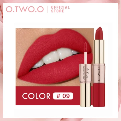 O.TWO.O Lipstick Matte Lipgloss Waterproof Long Lasting Make Up Cosmetics (2 in 1) 12 Colors #09