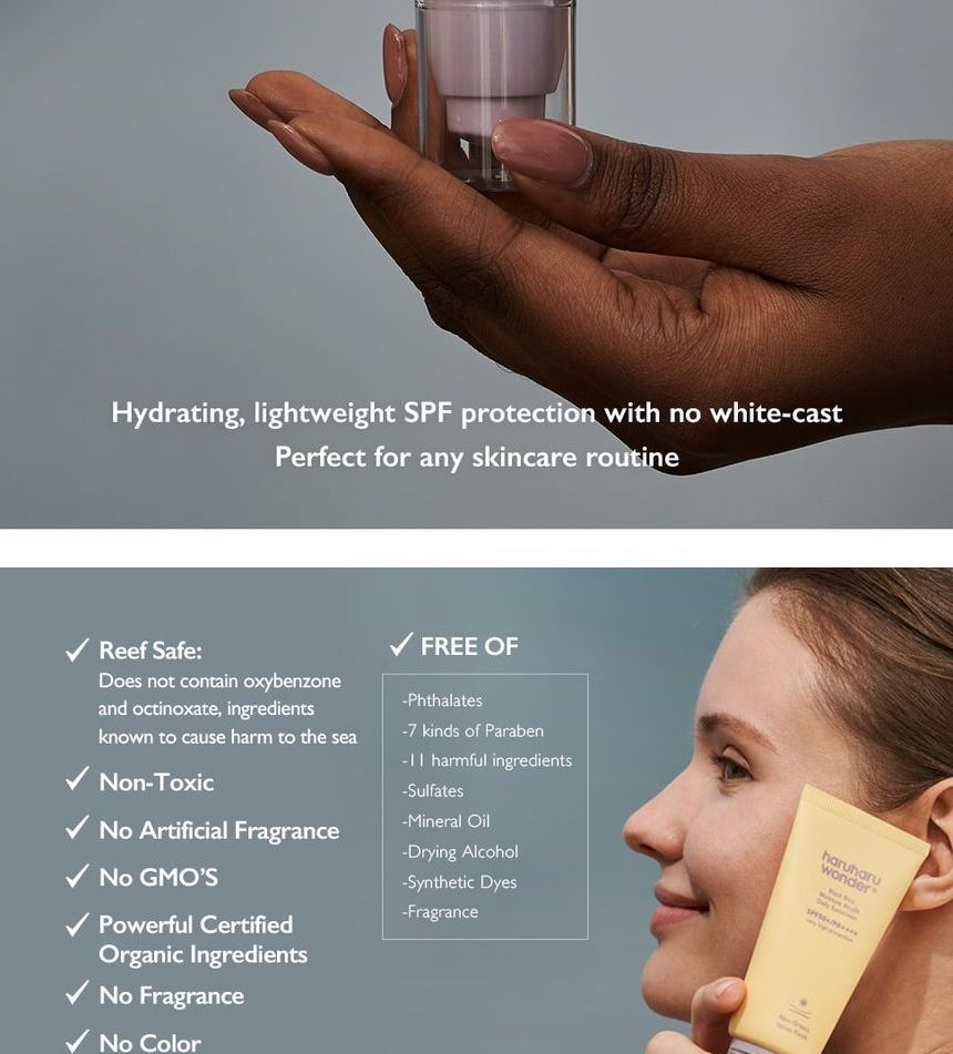 Neu Haruharu Wonder Schwarz Reis Feuchtigkeit Airyfit Täglichen Sonnenschutz 50ml_voghion.com