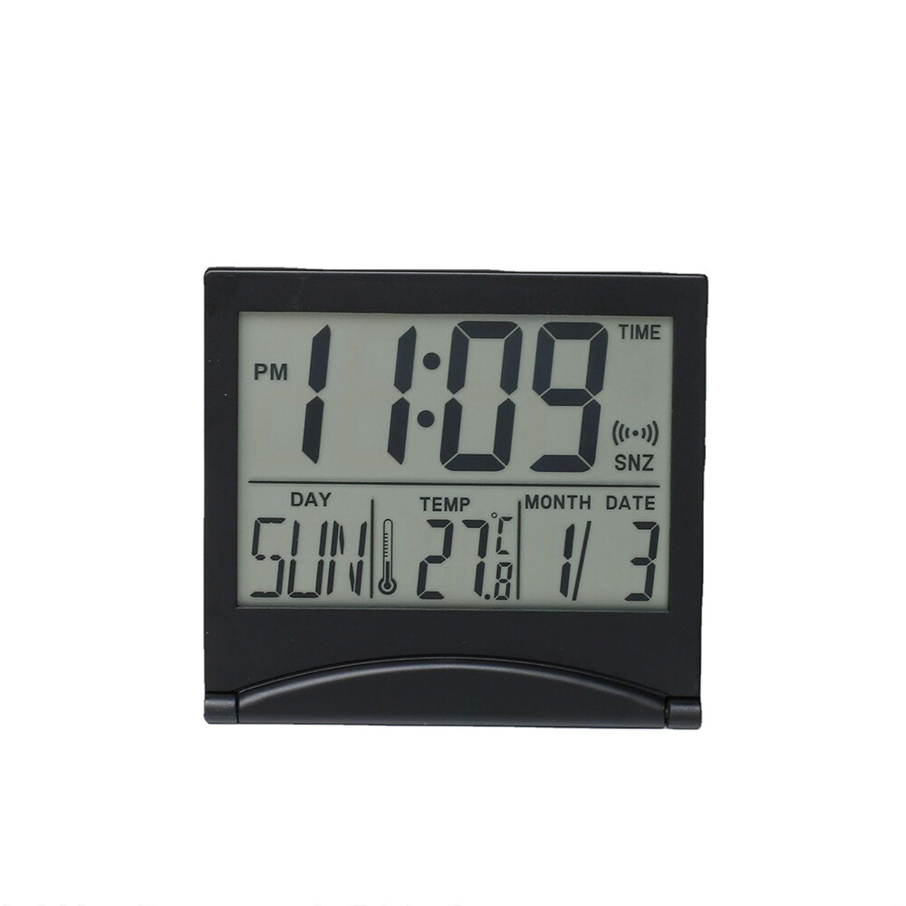 Foriot Foriot Foldable desktop LCD electronic clock multi-function date alarm clock simple and convenient ultra-thin travel clock