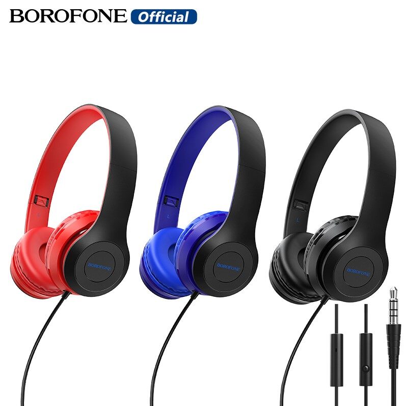 BOROFONE BO5 Wired Headphones With Mic 3.5mm Jack Headset Portable Gaming Headset Over Ear Earphones For Computer/Smartphone Headphones