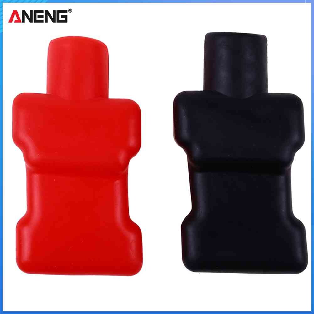 2pcs Car Battery Negative Positive Terminal Covers PVC Insulating Protector