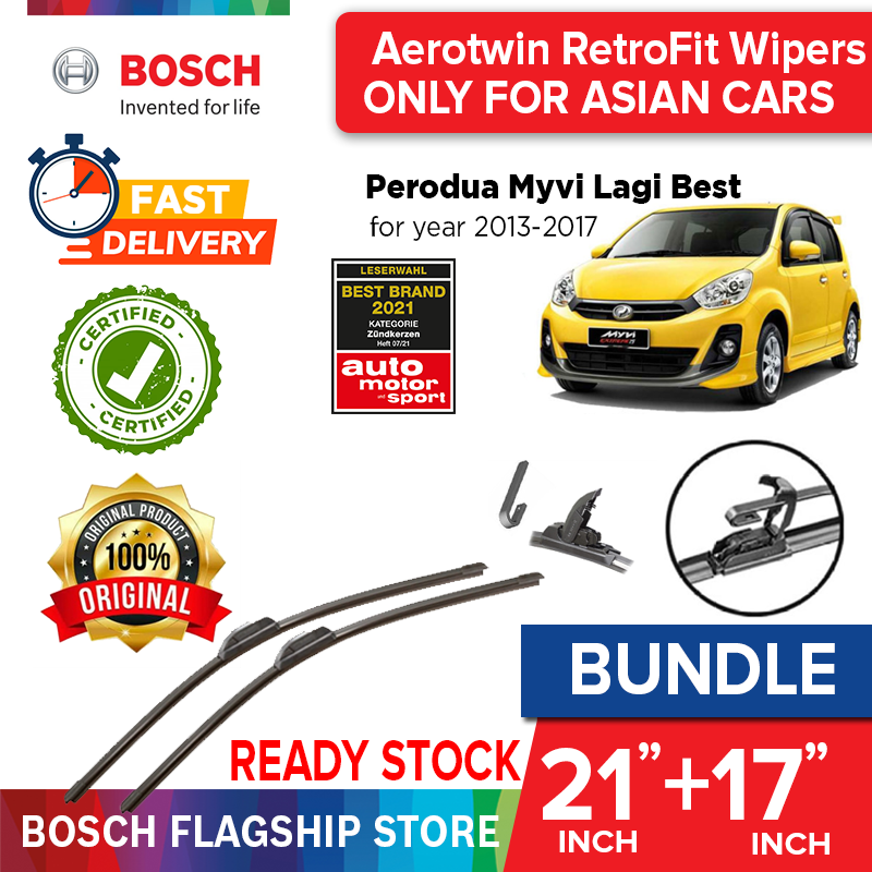 Bosch Perodua Myvi Lagi Best Year 2013 2017 21 17 Inch Aerotwin Retrofit Wipers Blade Set Lazada