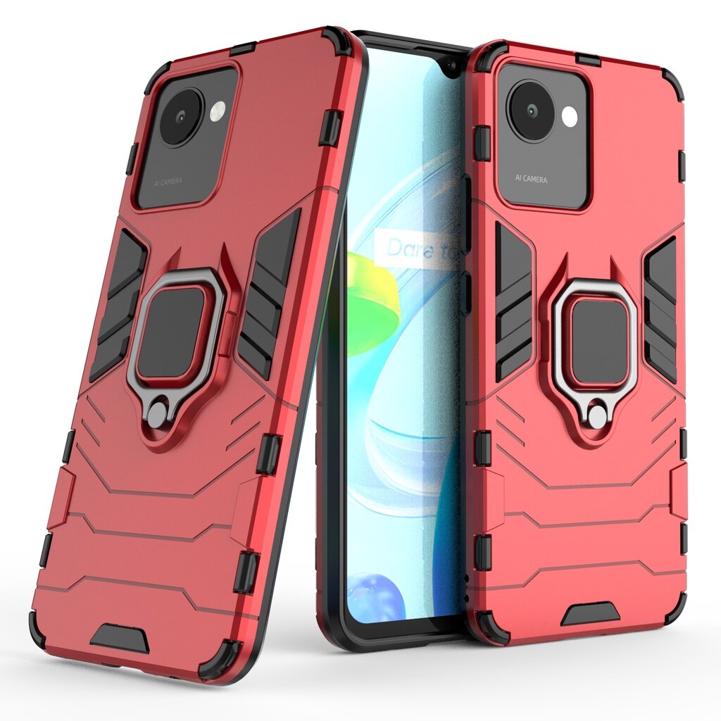 Hard Case Armor Realme Narzo 50i Prime Case Bahan Silikon TPU + Plastik untuk Realme Narzo 50i Prime Casing