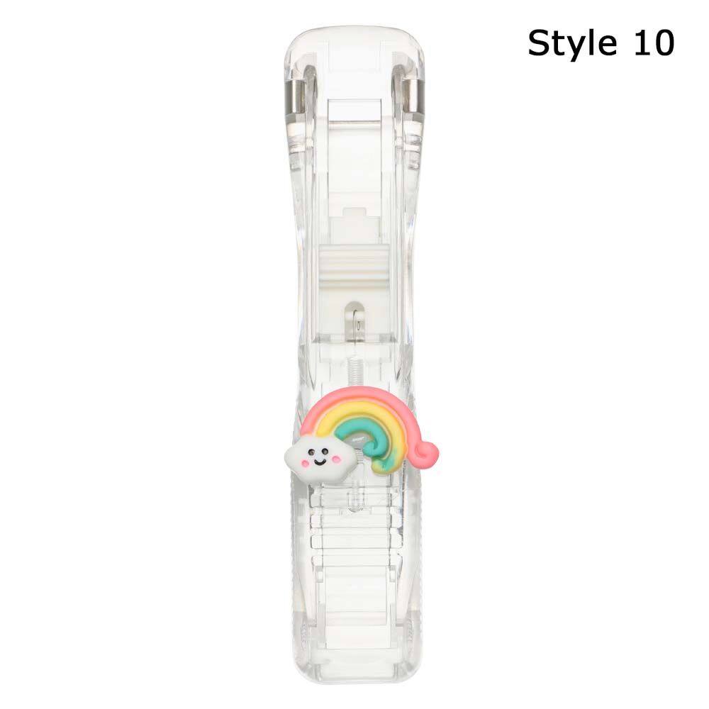 MMLUCK Transparent Desktop Supplies Paper Clips Tape Dispenser Office Supplies Stapler Staple Remover Binder Push Clamp Snack Sealing Clips Push Clip