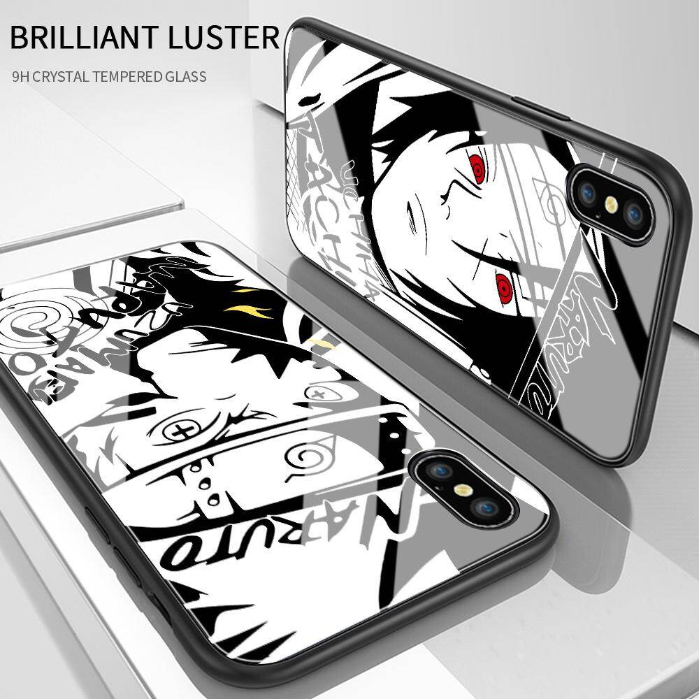 UCUC For iPhone11 iPhone11 Pro Max iPhone 5 / 5S iPhone6S iPhone7 / 8 Plus iPhone X XS XR XS MAX Case, Anime Series Sasuke Kakashi Uchiha Men's Women's Soft Edge Tempered Glass Phone Case Cover