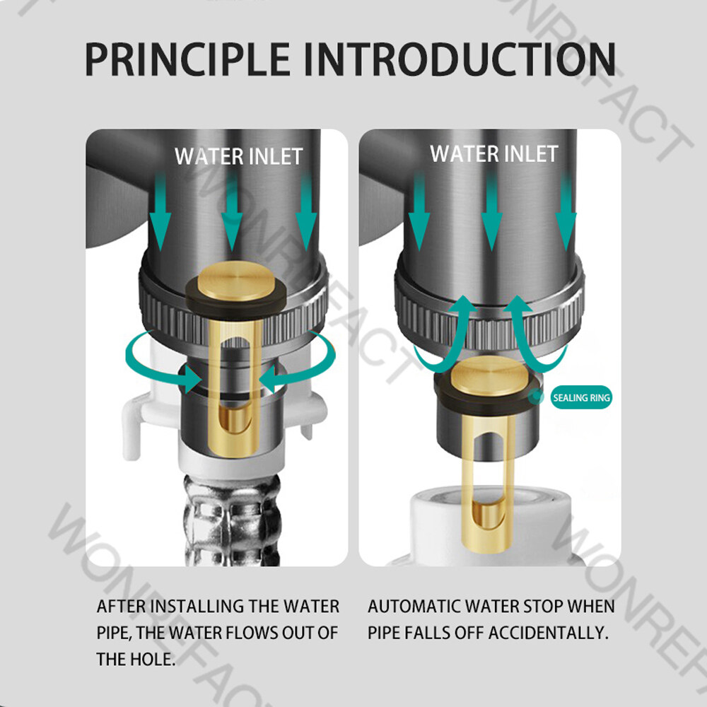 Universal Mini Washing Machine Faucet Automatic Water Stop Joint Thread Anti-fall Faucet Quick Installation Faucet Mini Brass Angle Valve