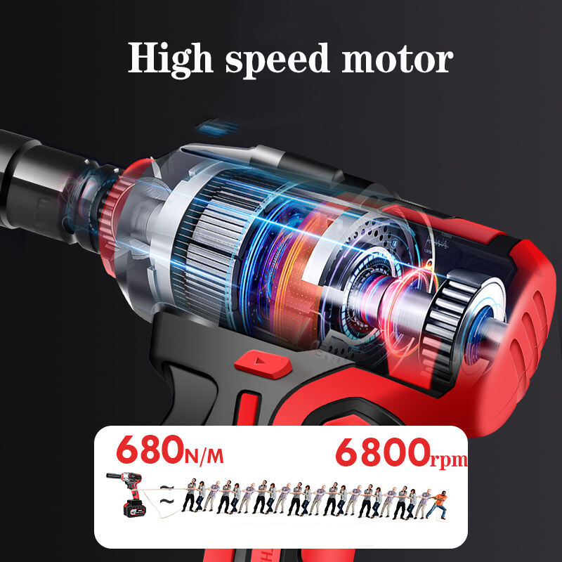 ZUOGUAN Cờ Lê Điện Cờ Lê Có Thể Sạc Lại Ổ Cắm Gia Công Gỗ Khung Tay Góc Xe Hơi Tác Động Mô-men Xoắn Cao