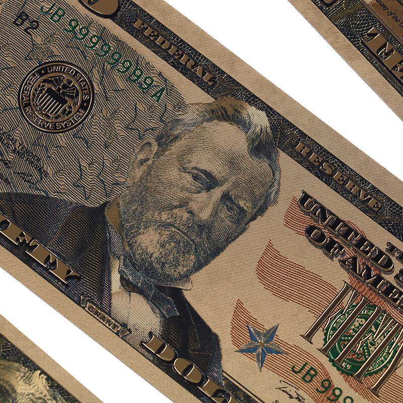 7Pcs//Set Commemorative Gold Foil USA Dollars Paper Money Banknotes Collections