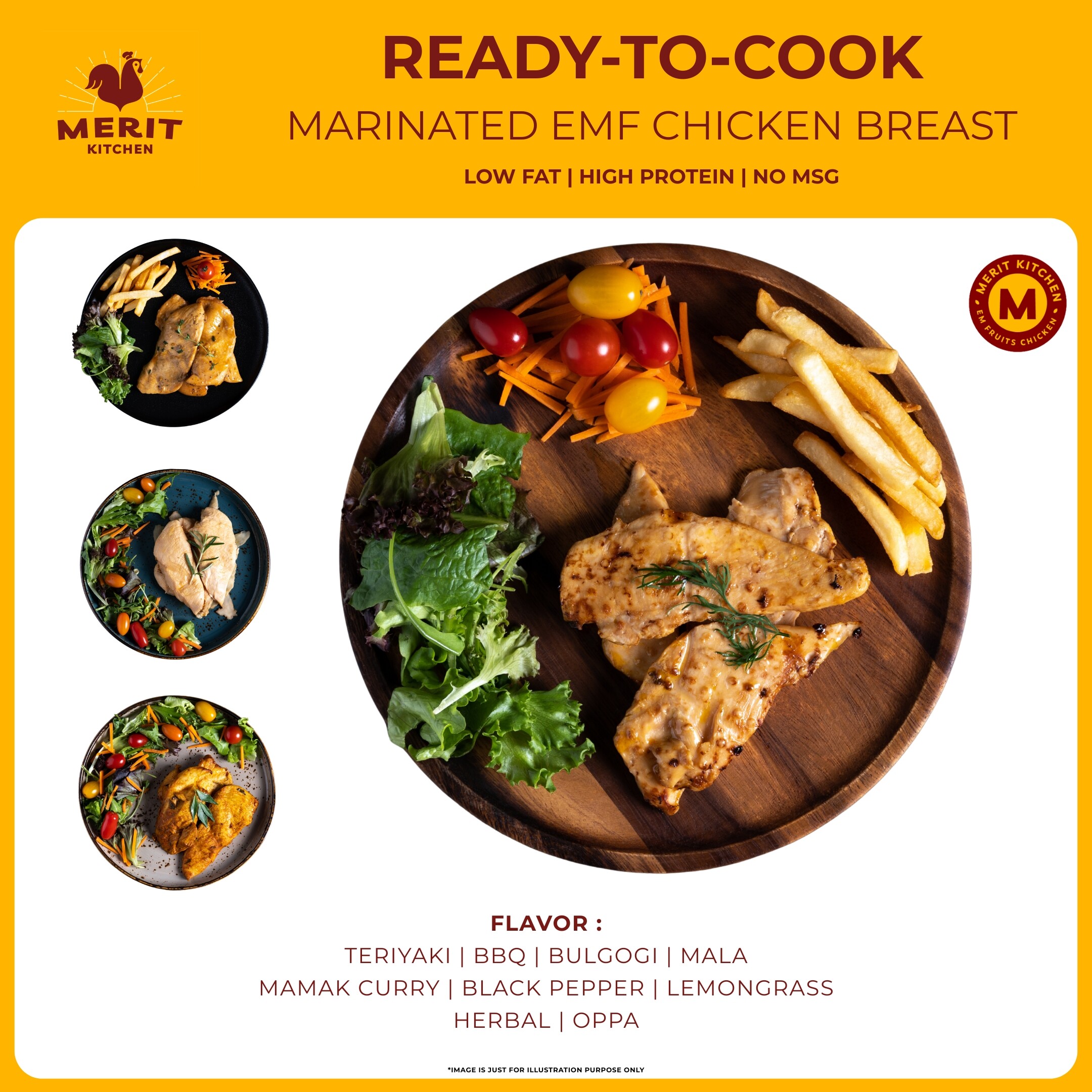 Ready-to-Cook] Merit Kitchen Marinated EM Fruits Chicken Breast
