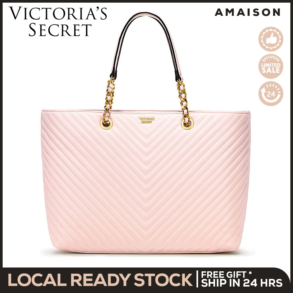 Victoria secret v quilt tote online bag