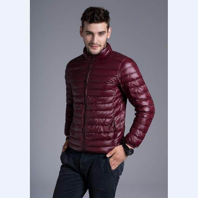 ZZOOI Winter Padded Jacekt Men's Brand Thin Duck Down Collar Casual Warm Coats Outerwear Parka Jackets Plus Size 5XL 6XL Down Jackets