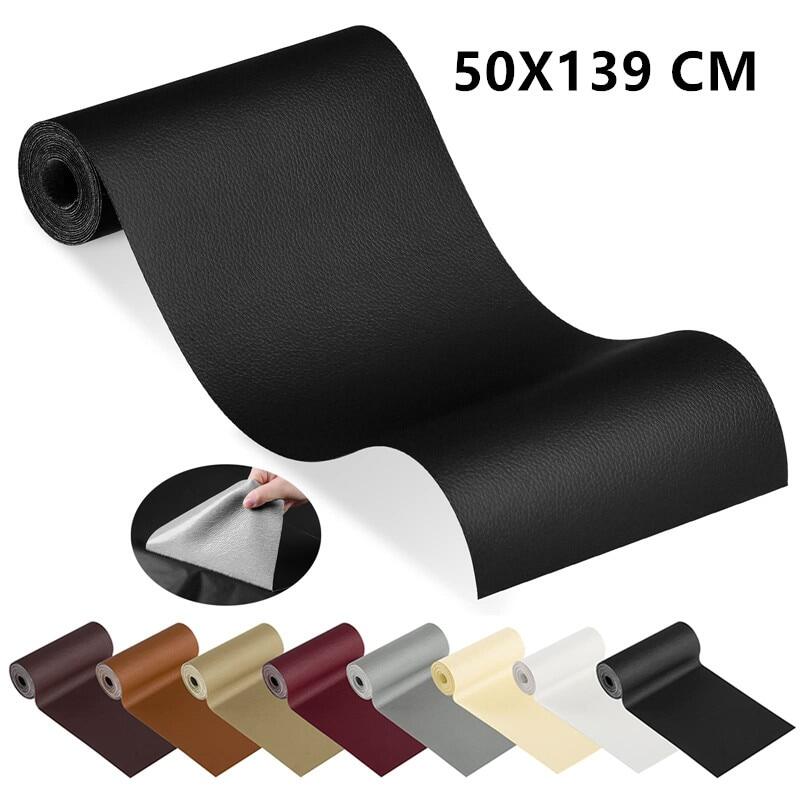 Self-Adhesive Leather Faux Litchi Grain PVC Leather Fabric for Car