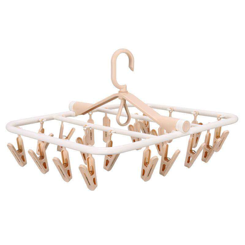 Konco windbreak Cloth Hanger socks underwear hangers with 20 clips Foldable Drying Rack Underwear briefs Drier rack Balcony clothes hanger