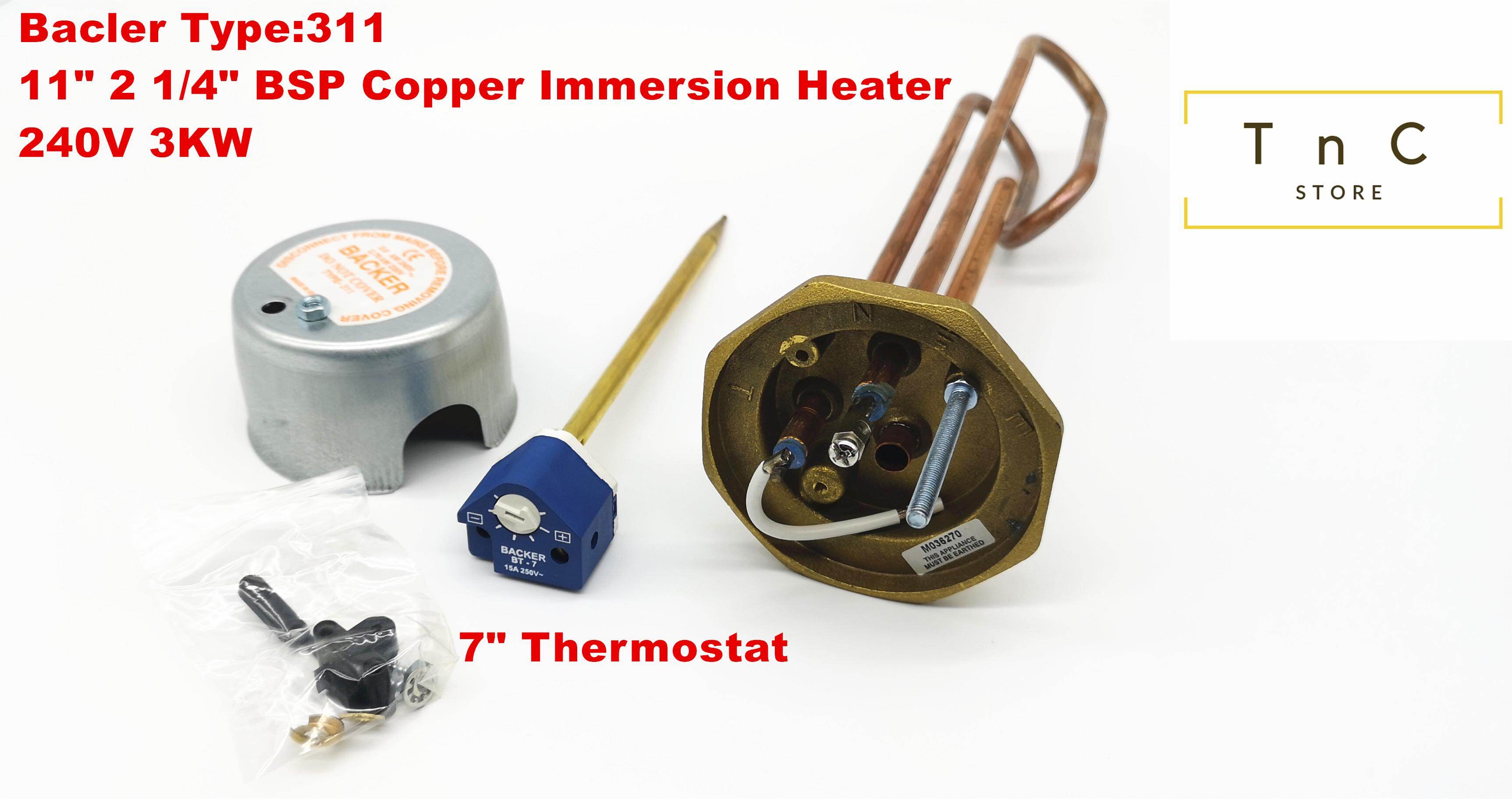Backer Immersion Heater Type 311 Backer 311 Cooper Sheath Immersion Heater  3KW TYPE311 | Lazada