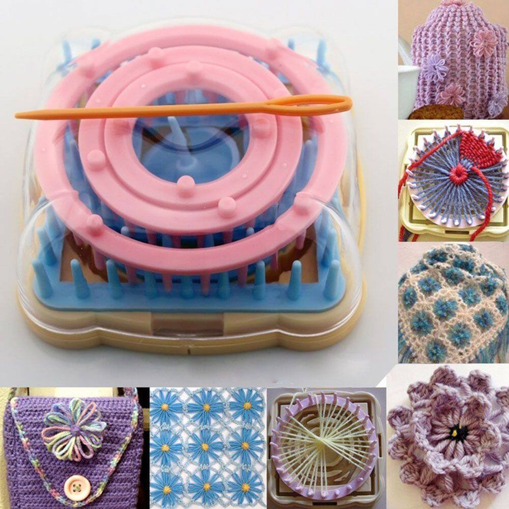 MMLUCK DIY Tools Knitting Craft Daisy Pattern Knitting Flower Loom Set Wool Yarn Knitting Tools Wool Yarn Knitting Flower Loom Flower Knitting