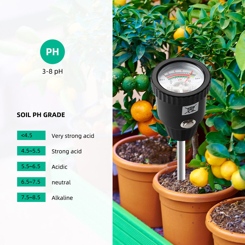 Dụng Cụ Kiểm Tra Đất PH & Dụng Cụ Kiểm Tra Độ Ẩm Giá Trị PH Đất & Công Cụ Kiểm Tra Ẩm Không Cần Pin Cho Vườn Cây Ăn Quả Ngoài Trời Trồng Cây Trong Nhà