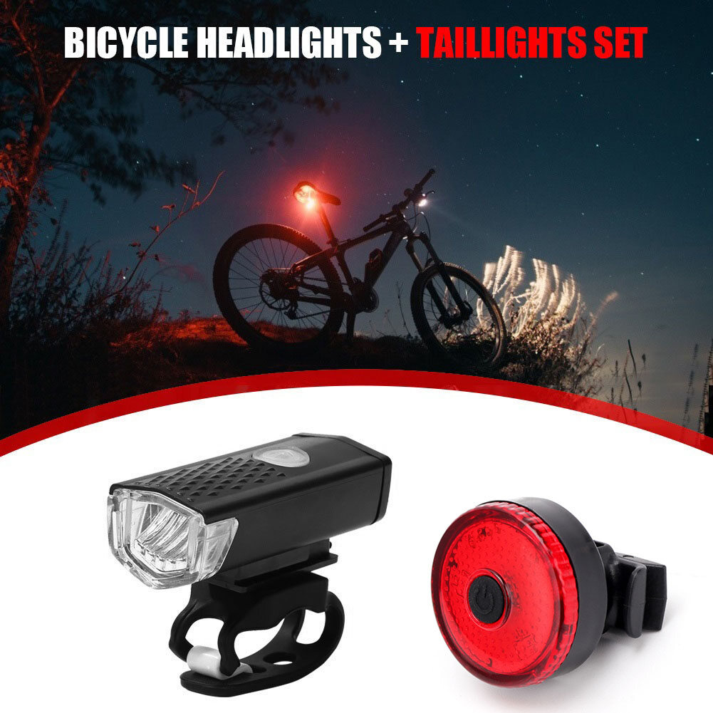 2pcs Waterproof XPE LED Bike Front Headlight Rear Taillight Bicycle Lights