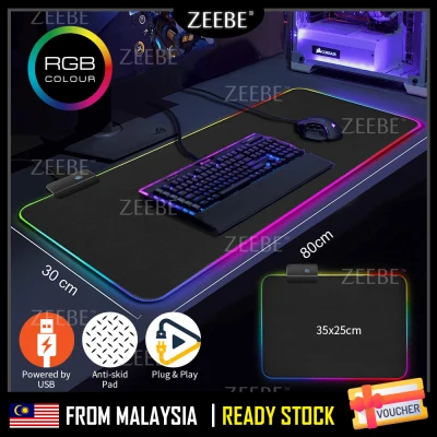 ZEEBE USB RGB Colour LED Lighting Gaming Mouse Pad Computer Laptop Notebook Large Colorful Mousepad Game Mice Mat Mice