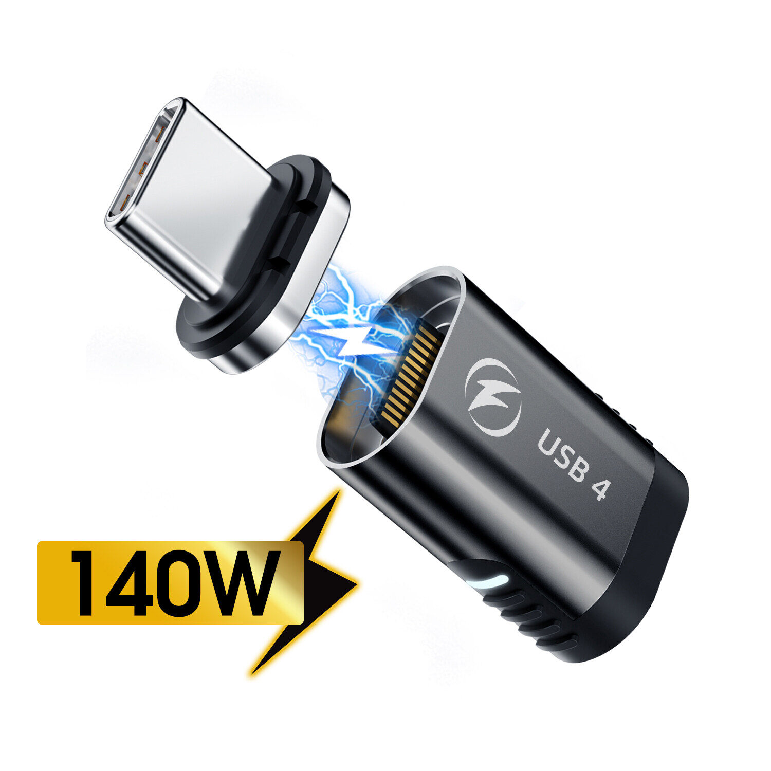 Fonken 140w usb4.0 magnetic adapter usb c to type c 40gbps fast charging magnet converter cable connector 8k 60hz usb type c adapter