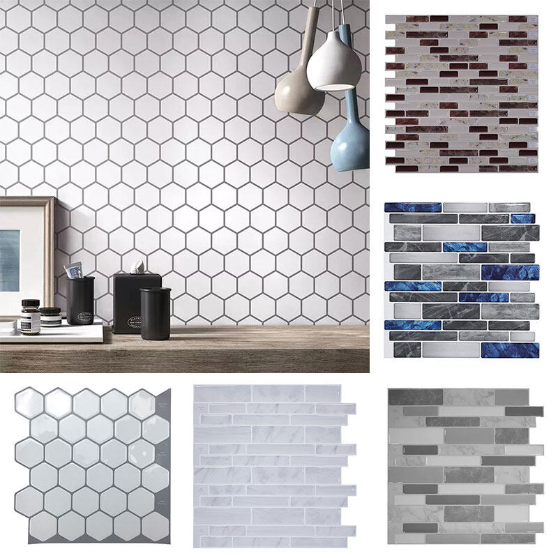 RuYing Hexagon Bathroom 3D Self Adhesive Vinyl White Sticker Wallpaper  Backsplash Peel and Stick Wall Tiles For Kitchen 1PC | Lazada PH