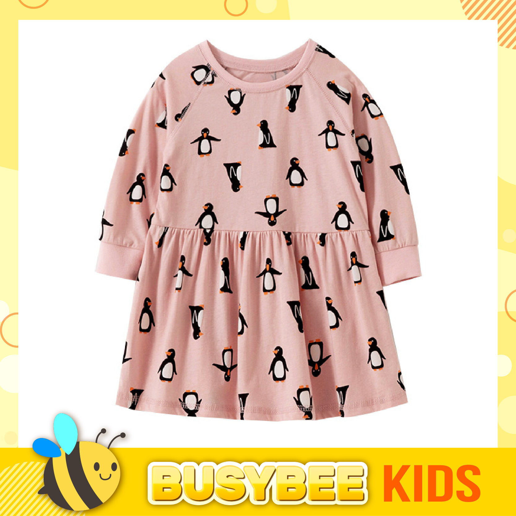 Kids Girl Dress 1 10 Years Old Long Sleeve With Cute Penguin Full Print Pakaian Dress Kanak Kanak Perempuan Umur 1 10 Lengan Panjang Dengan Cetakan Penuh Penguin Comel Lazada